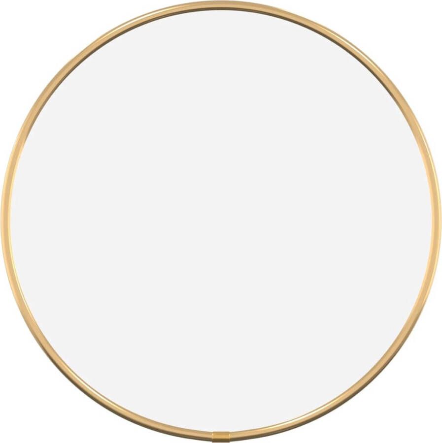 VidaXL -Wandspiegel-rond-Ø30-cm-goudkleurig