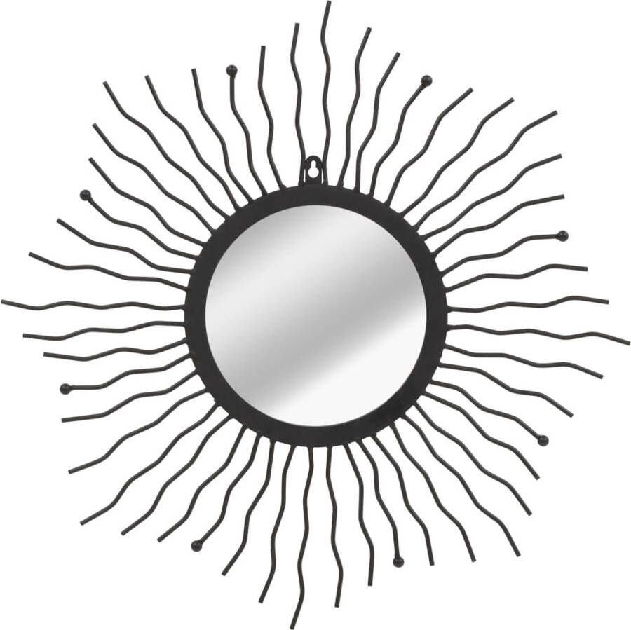 VidaXL -Wandspiegel-sunburst-80-cm-zwart
