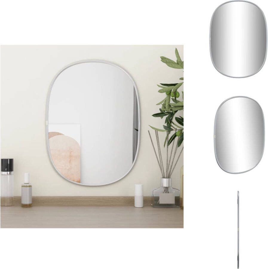 VidaXL Wandspiegel Zilver 40 x 30 cm Duurzaam Glas en PVC Spiegel