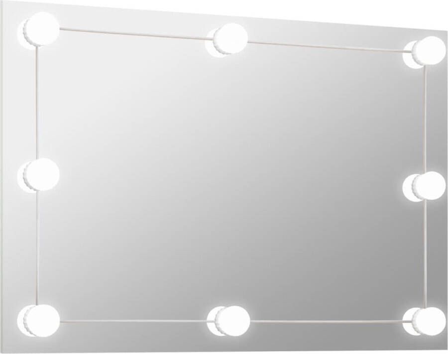 VidaXL -Wandspiegel-zonder-lijst-met-LED-lampen-rechthoekig-glas