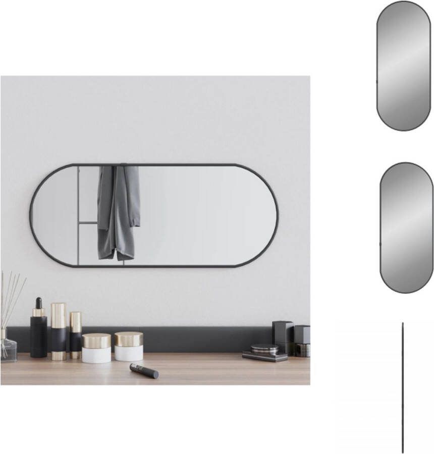 VidaXL Wandspiegel Zwart 60 x 25 cm (L x B) Duurzaam glas en PVC-frame Spiegel
