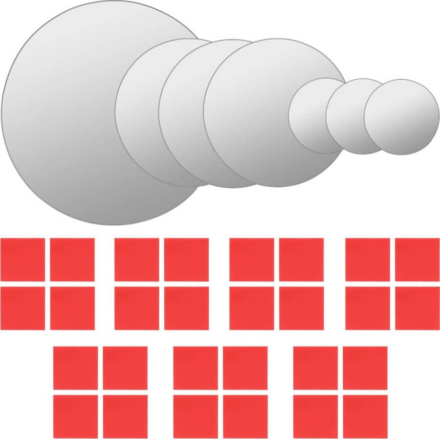 VidaXL -Wandspiegelset-rond-glas-7-delig