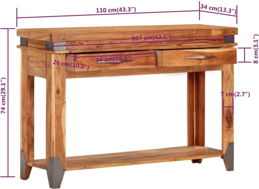 VidaXL -Wandtafel-110x34x74-cm-massief-acaciahout