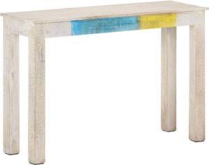 VidaXL Wandtafel 115x35x77 cm ruw mangohout wit VDXL_323556