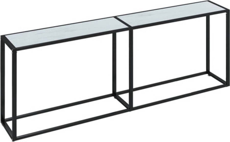 VidaXL Wandtafel 220x35x75 5 cm gehard glas witmarmerkleurig