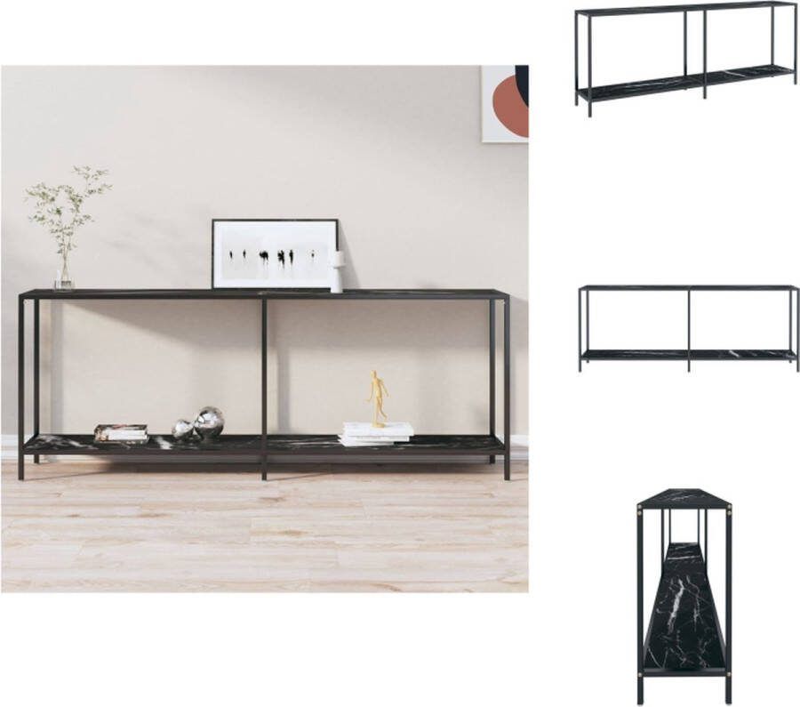 VidaXL Wandtafel Bijzettafel 200 x 35 x 75.5 cm Zwart Tafel