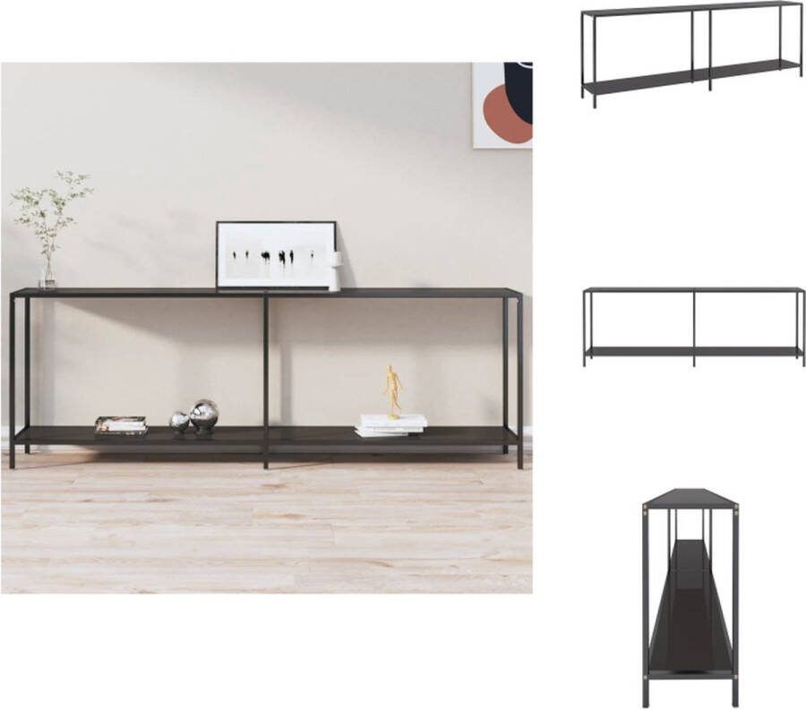 VidaXL Wandtafel Dione Bijzettafel 220 x 35 x 75.5 cm Glas en staal Tafel