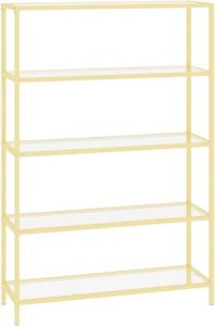 VidaXL Wandtafel gehard glas goudkleurig en transparant