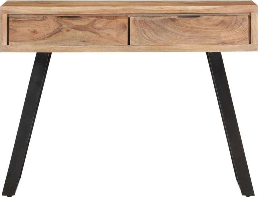VidaXL Wandtafel met natuurlijke rand 100x35x76 cm massief acaciahout VDXL_323522