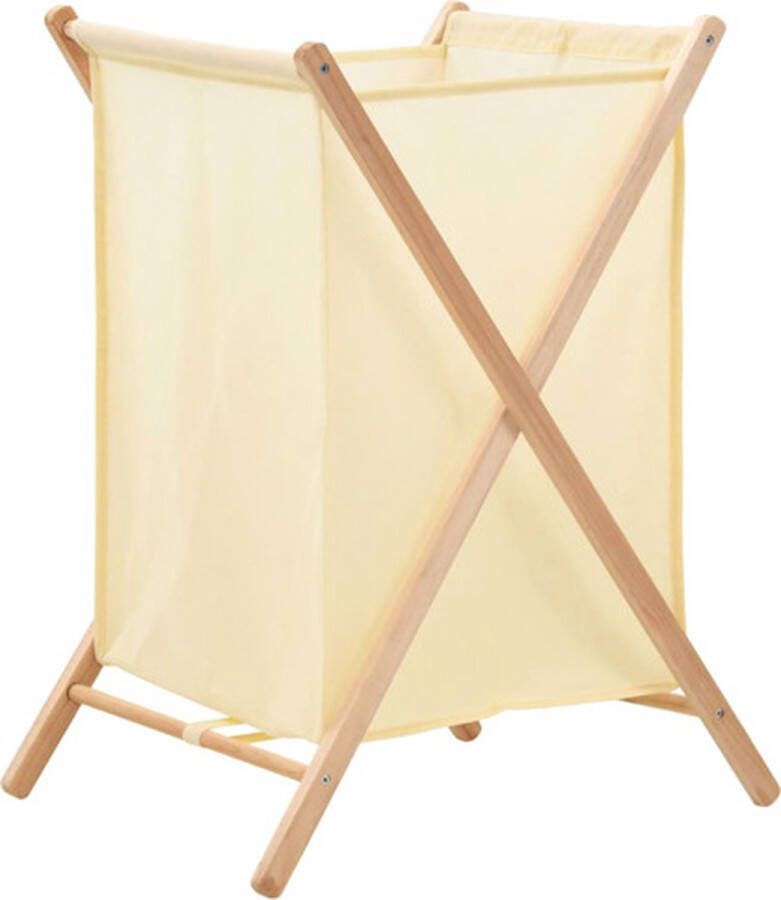 VidaXL -Wasmand-42x41x64-cm-cederhout-en-stof-beige