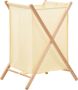 VidaXL -Wasmand-42x41x64-cm-cederhout-en-stof-beige - Thumbnail 1