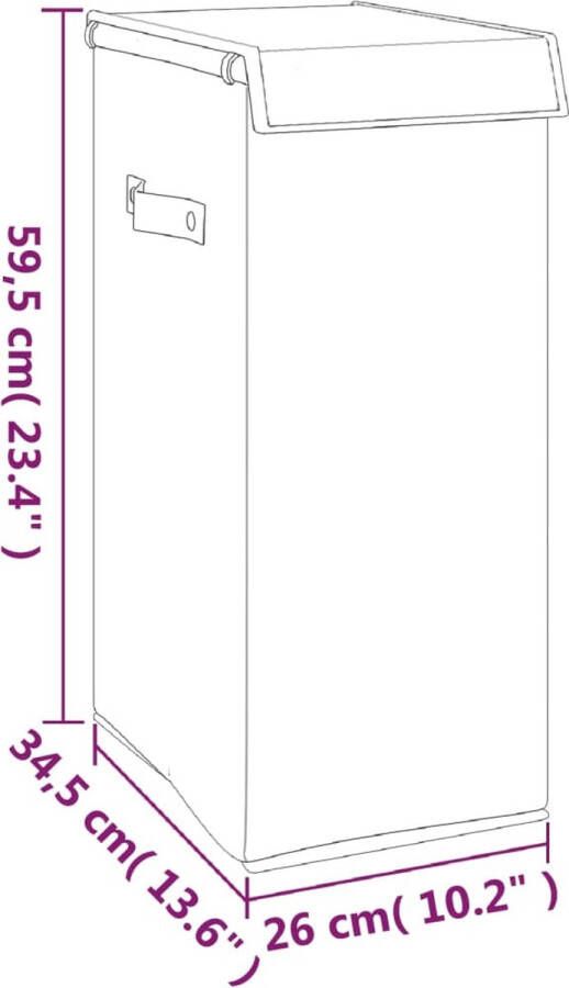 VidaXL -Wasmand-inklapbaar-64 5x34 5x59-cm-kunstlinnen-grijs