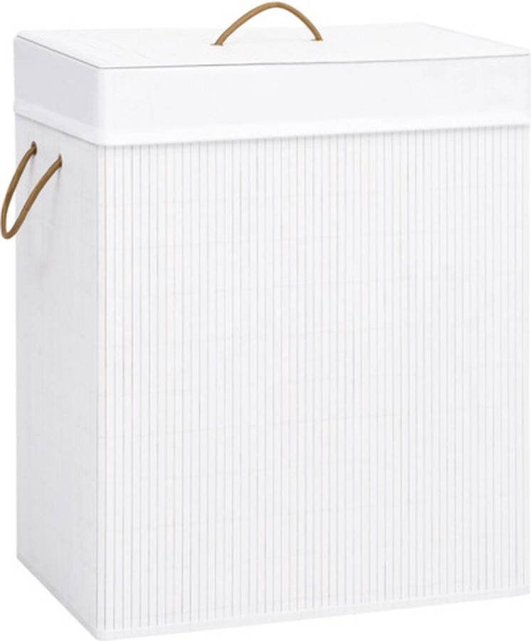 VidaXL -Wasmand-met-1-vak-83-L-bamboe-wit