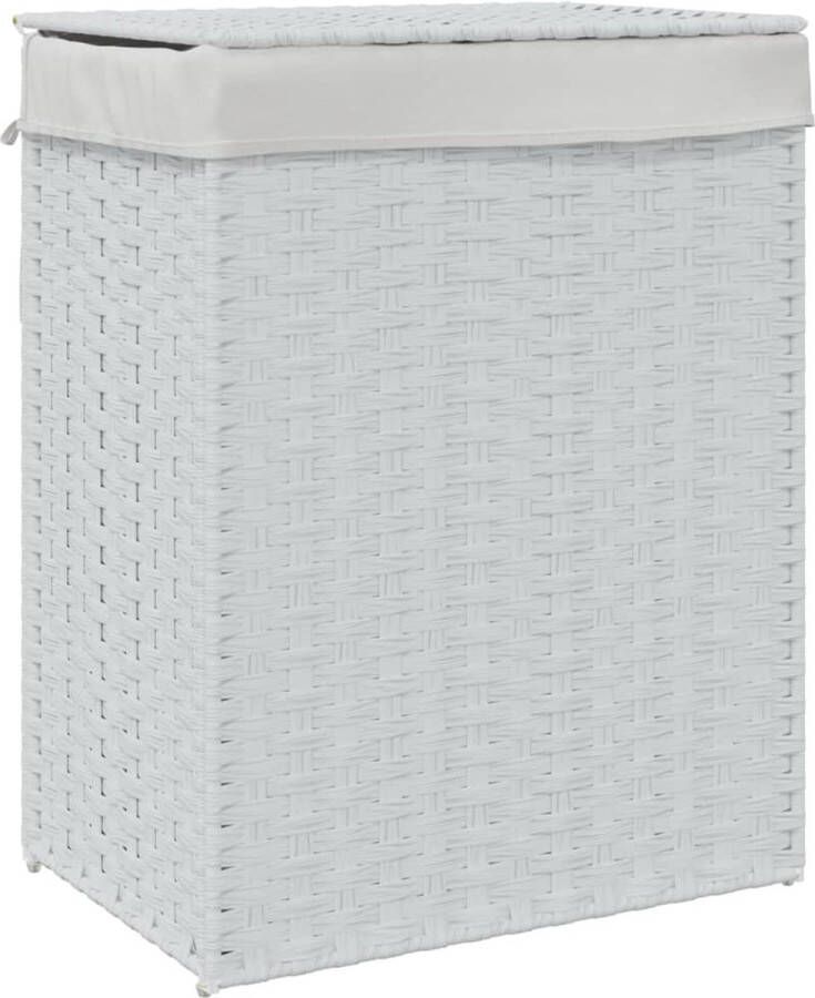 VidaXL -Wasmand-met-deksel-46x33x60-cm-poly-rattan-wit