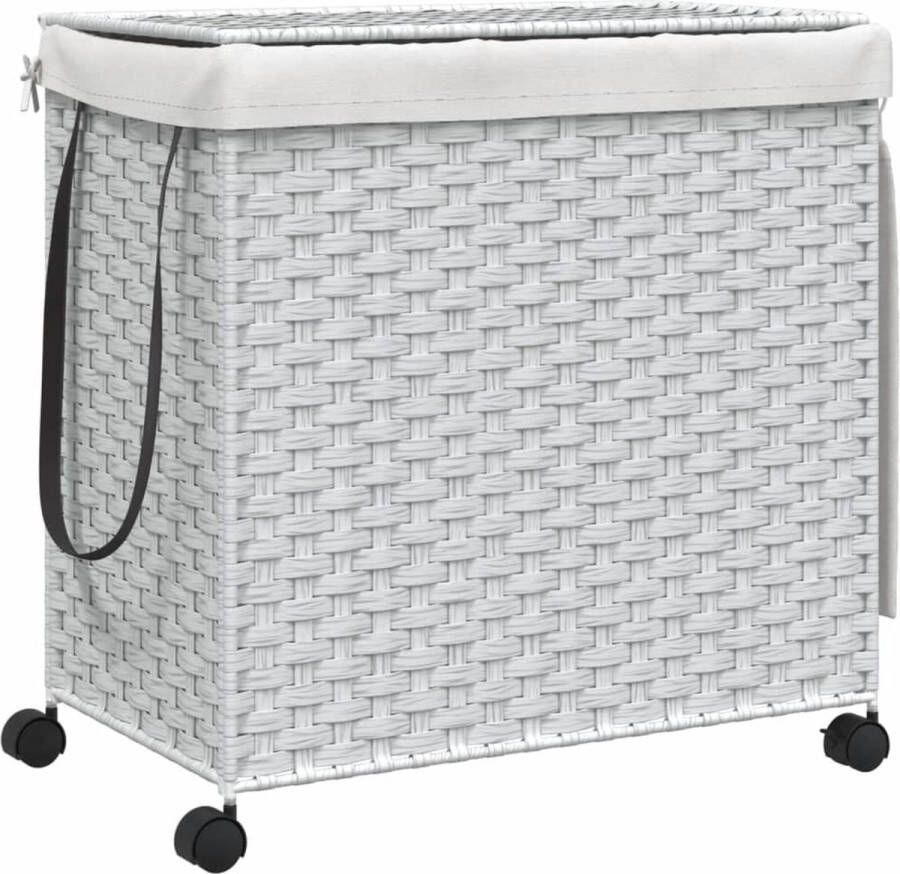 VidaXL -Wasmand-op-wielen-60x35x60 5-cm-rattan-wit