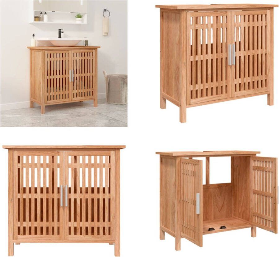 VidaXL Wastafelkast 66x29x61-5 cm massief walnotenhout Wastafelkast Wastafelkasten Gootsteenkast Badkamerkast