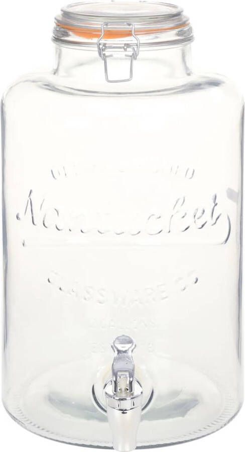 VidaXL -Waterdispenser-XXL-met-kraan-8-L-glas-transparant