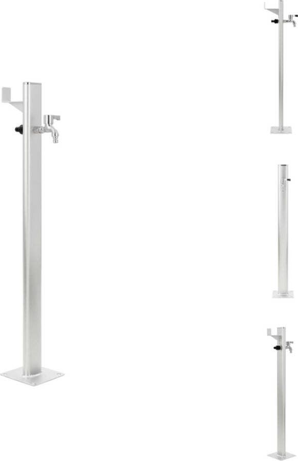 VidaXL Waterkolom vrijstaand aluminium 7 x 3 x 95 cm met kraan Tuinsproeier