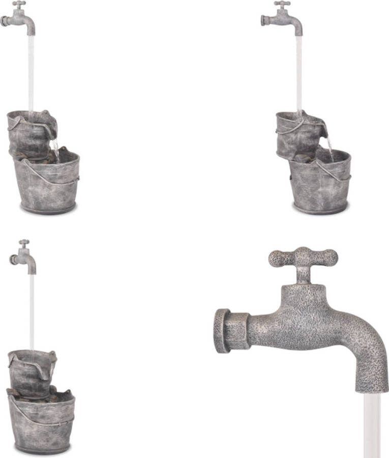 VidaXL Waterornament met kraan en emmers polyresin Waterfontein Waterfonteinen Openluchtfontein Openluchtfonteinen