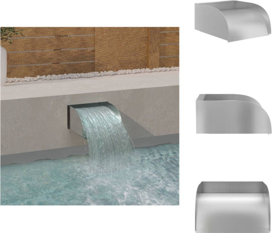 VidaXL Waterval 30 x 34 x 14 cm Roestvrij staal 304 Fontein