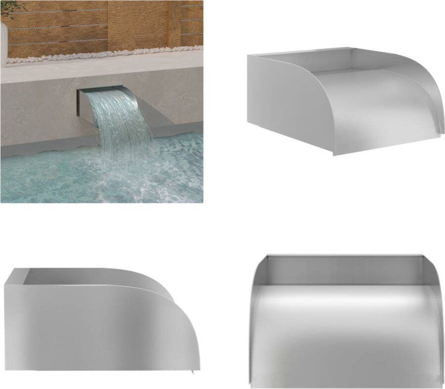 VidaXL Waterval 30x34x14 cm roestvrij staal 304 Waterval Watervallen Tuinwaterval Tuinwatervallen