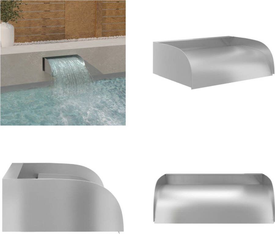 VidaXL Waterval 45x34x14 cm roestvrij staal 304 Waterval Watervallen Tuinwaterval Tuinwatervallen
