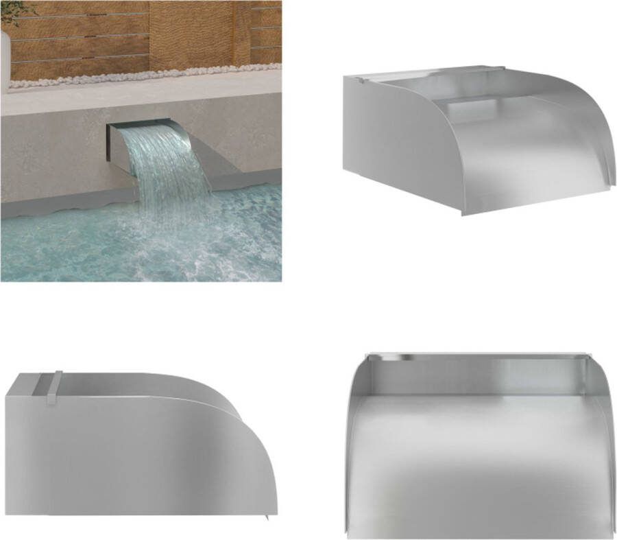 VidaXL Waterval met LED's 30x34x14 cm roestvrij staal 304 Waterval Watervallen Waterval Met LED Watervallen Met LED's