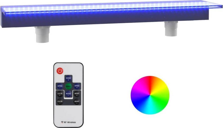 VidaXL Watervaloverlaat met RGB LED's 108 cm acryl