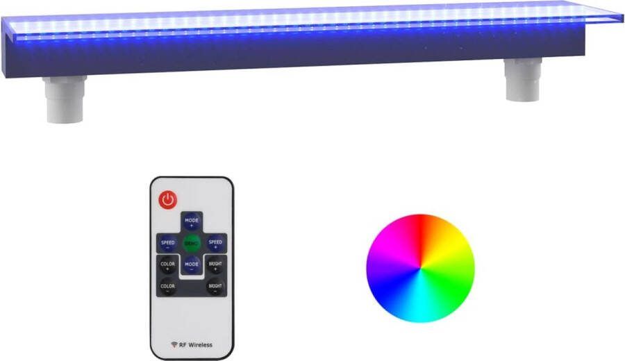 VidaXL Watervaloverlaat met RGB LED's 90 cm acryl