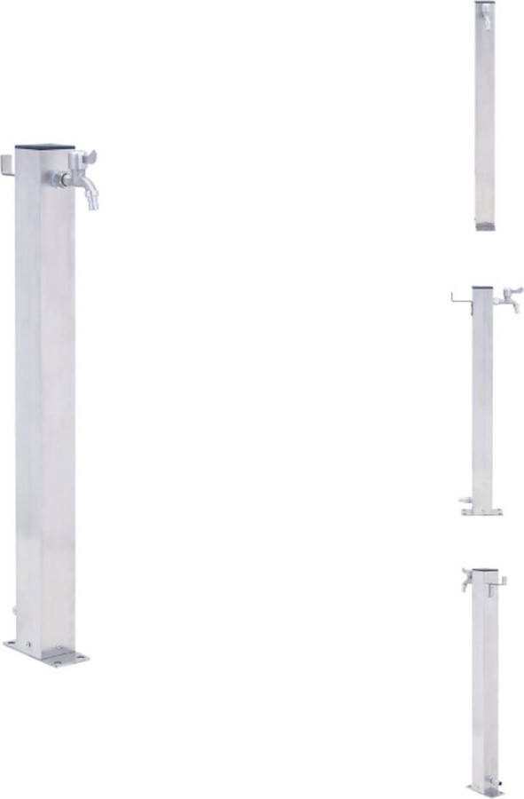 VidaXL Waterzuil RVS Stabiele Basis Praktische Haak 23.5x7x40 cm Tuinsproeier
