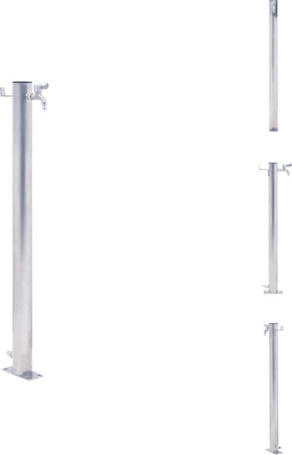 VidaXL Waterzuil RVS Tuinkraan en Haak 23.5 x 7 x 80 cm Duurzaam Tuinsproeier