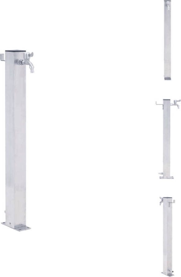 VidaXL Waterzuil RVS Tuinkraan Stabiele basis 23.5x7x100 cm Tuinsproeier