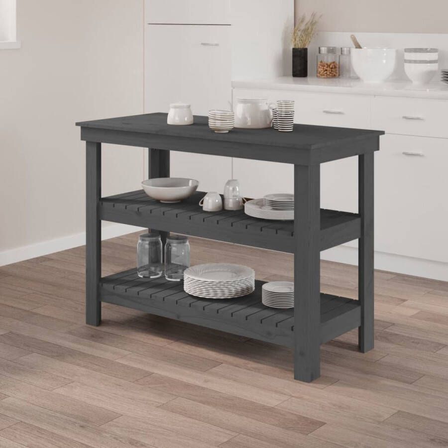 VidaXL -Werkbank-110 5x50x80-cm-massief-grenenhout-grijs