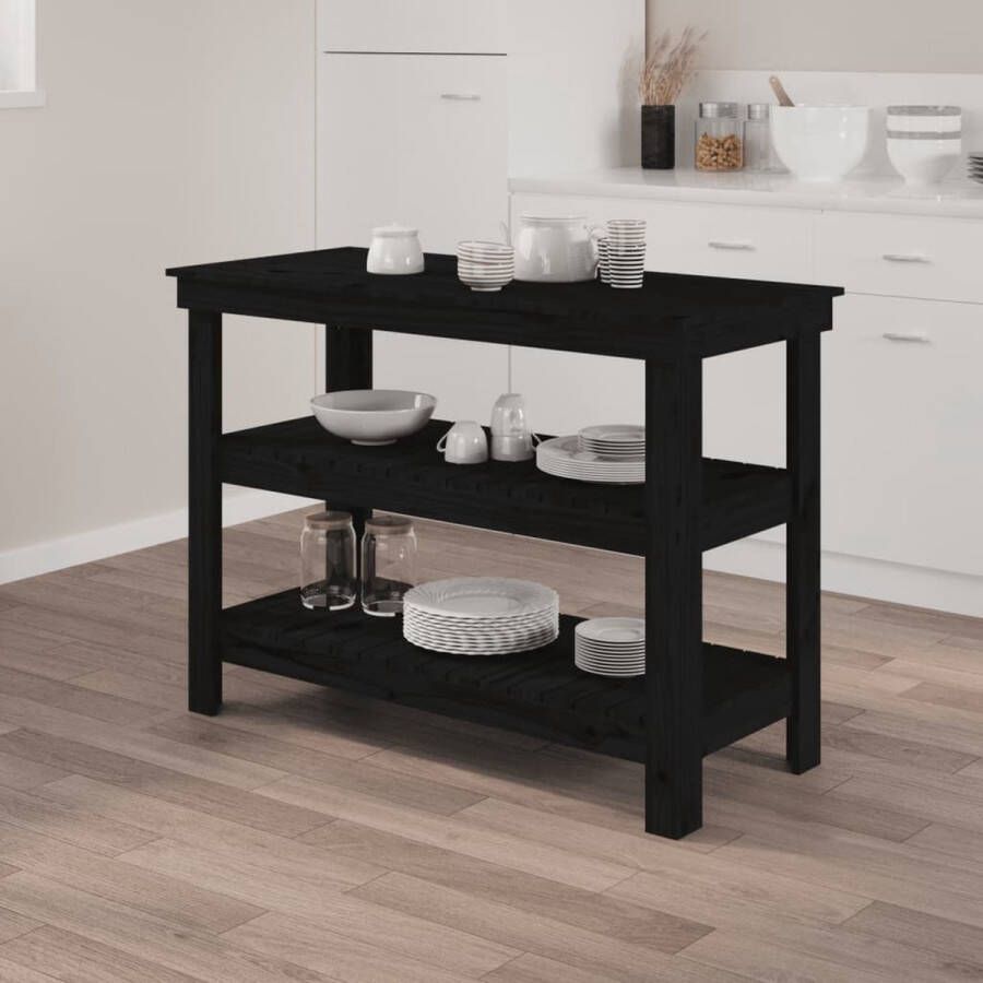 VidaXL -werkbank-110 5x50x80-cm-massief-grenenhout-zwart