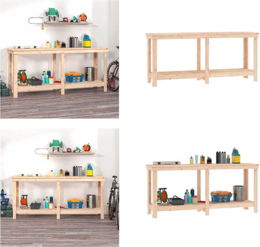 VidaXL Werkbank 180x50x80 cm massief grenenhout Werkbank Houten Werkbank Werkbanken Massief Houten Werkbank