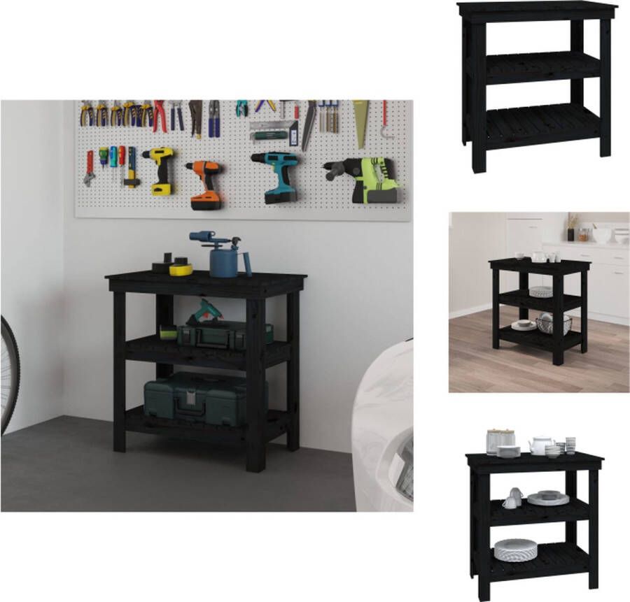 VidaXL Werkbank kast 78.5 x 50 x 80 cm Massief grenenhout Werkbank