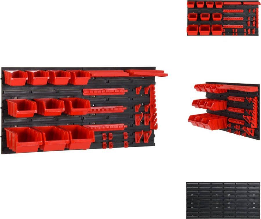 VidaXL Werkplaatssorteerset Wandplaten Opbergdozen Gereedschapskisten 77x1.8x39cm Polypropeen Gereedschapskar