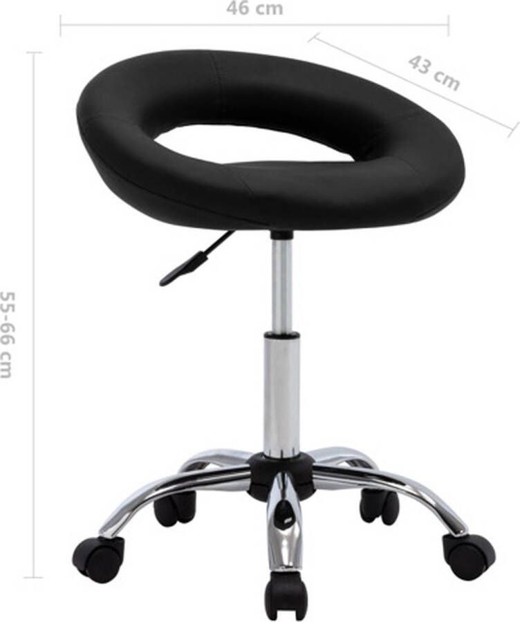 VidaXL -Werkstoel-rollend-kunstleer-zwart