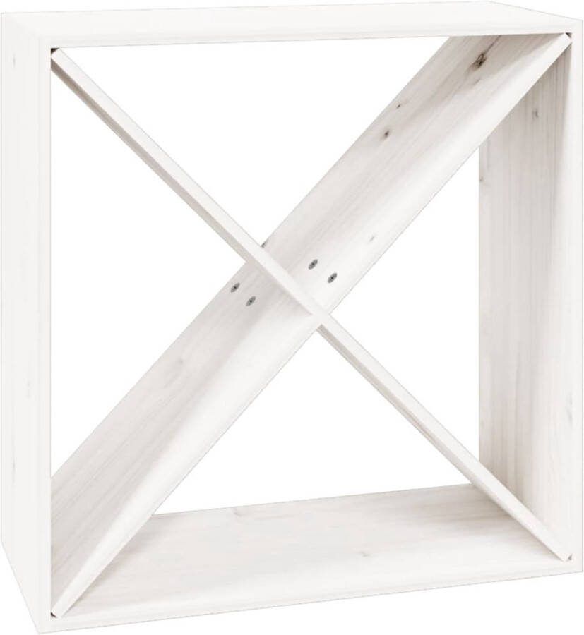 VidaXL -Wijnkast-62x25x62-cm-massief-grenenhout-wit