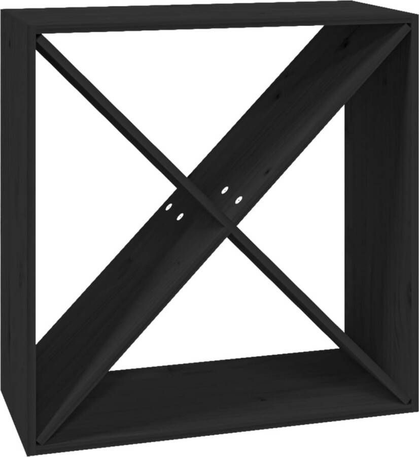 VidaXL -Wijnkast-62x25x62-cm-massief-grenenhout-zwart