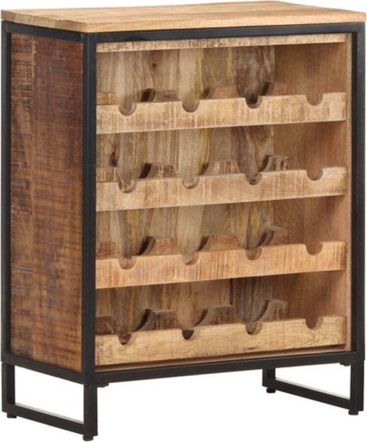 VidaXL -Wijnkast-62x33x78 5-cm-ruw-mangohout