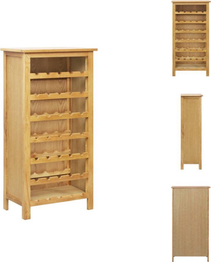 VidaXL Wijnkast Eikenhout 56 x 32 x 110 cm 35 Flessen Wijnrek