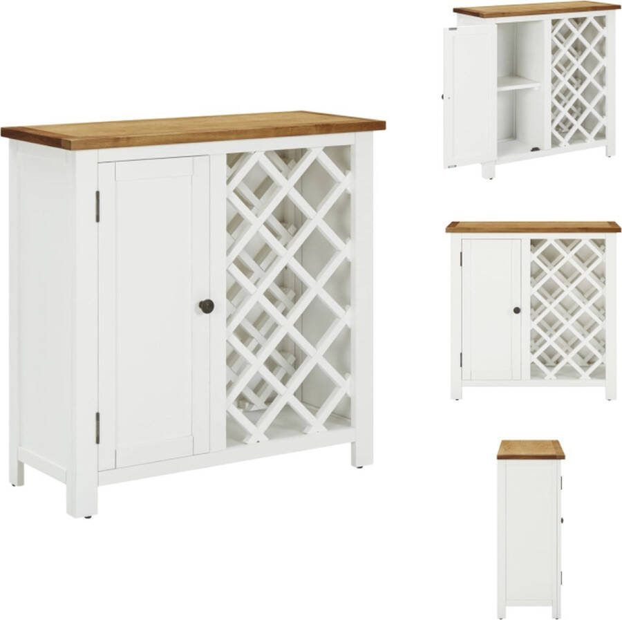 VidaXL Wijnkast Houten wijnkast 80 x 32 x 80 cm Eiken fineer Wijnrek