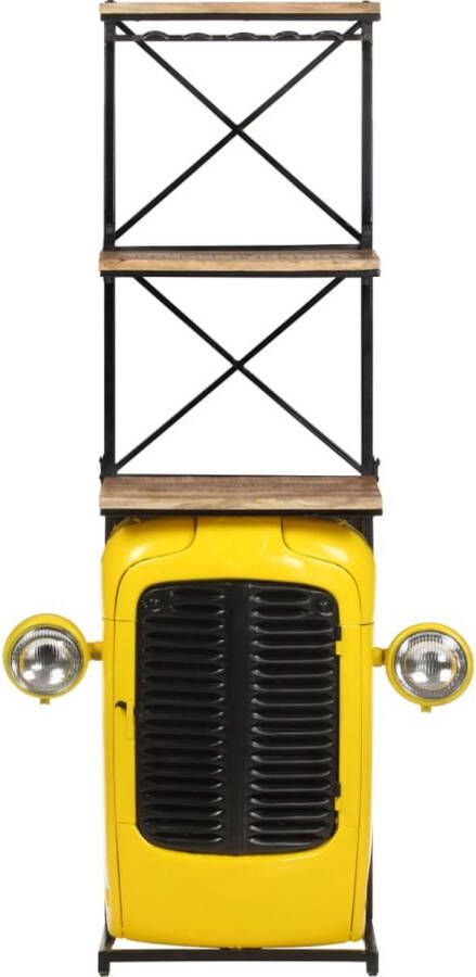 VidaXL Wijnkast tractor 49x31x172 cm massief mangohout geel