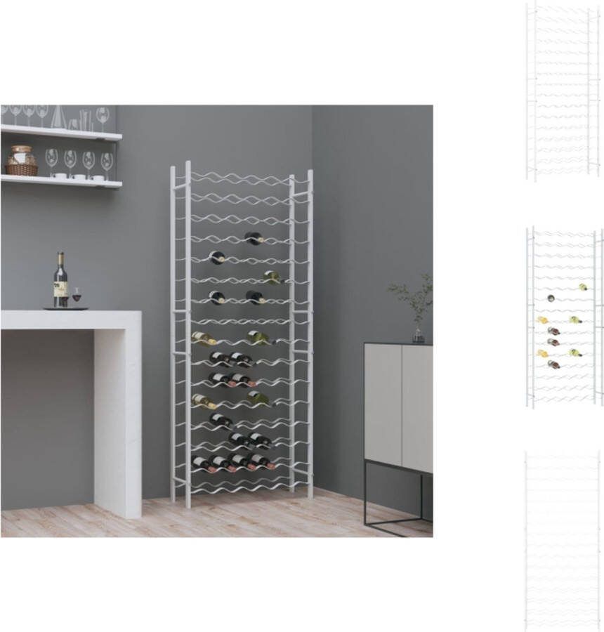 VidaXL Wijnrek 16 lagen 96 flessen Metaal Modern ontwerp 64 x 22 x 157 cm Wijnrek