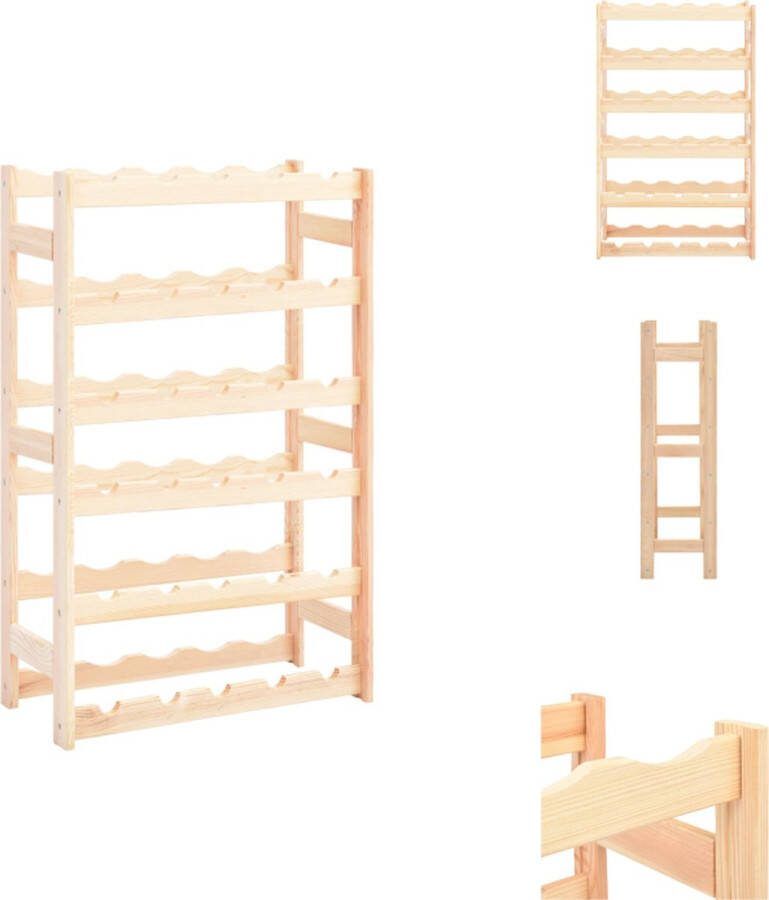 VidaXL Wijnrek 53 x 25 x 86 cm massief grenenhout Wijnrek