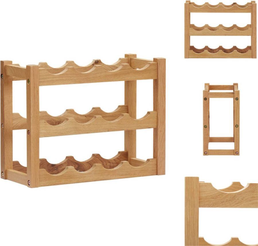 VidaXL Wijnrek Houten 47 x 21 x 36 cm 12 flessen Wijnrek