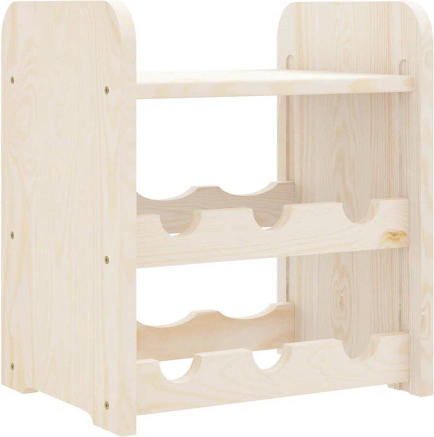 VidaXL Wijnrek met bovenblad 33x25x37 cm massief grenenhout
