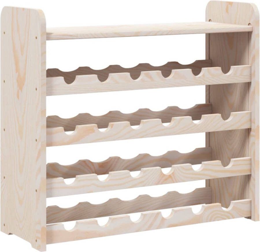 VidaXL Wijnrek met bovenblad 67 5x25x60 cm massief grenenhout