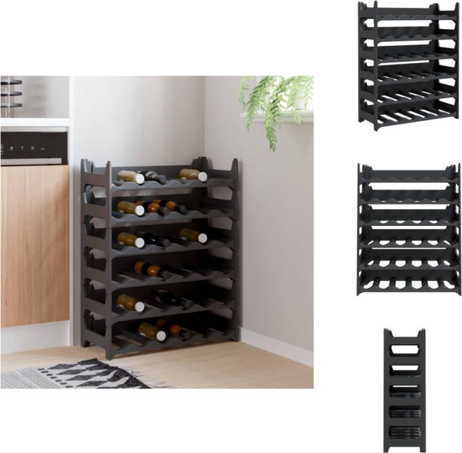 VidaXL Wijnrek Modulair 60 x 26 x 78 cm 36 flessen Antraciet UV-bestendig Wijnrek